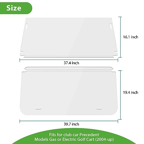 10L0L Foldable Golf Cart Windshield for Club Car DS 2000-Up Gas & Electric Models, UV-Proof & Impact Resistant, Lightweight Golf Cart Windshield-Clear