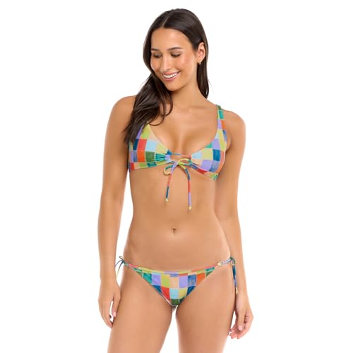 Body Glove Women's Standard Brasilia Tie Side Cheeky Bikini Bottom Swimsuit, Wahine Floral, Small