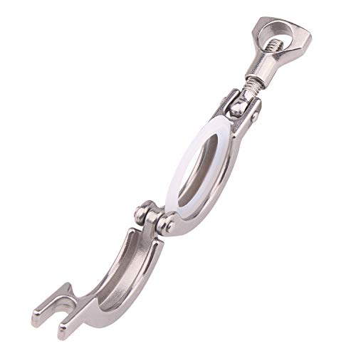 DERNORD Tri-clamp Stainless Steel 304 Single Pin Heavy Duty Tri Clamp with Wing Nut for Ferrule TC with 1 pc Silicone Gasket (1.5" Tri-clamp+Silicone Gasket) (1.5 Inch Tri clamp Size: 1 Pack)
