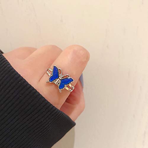 swqfzki Color Changing Butterfly Mood Necklace Emotion Feeling Pendant Necklace Adjustable Size Mood Ring 2pcs