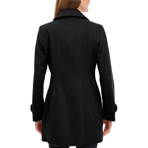 Anne Klein womens Classic Double-breasted Pea Coat, Black, X-Small US
