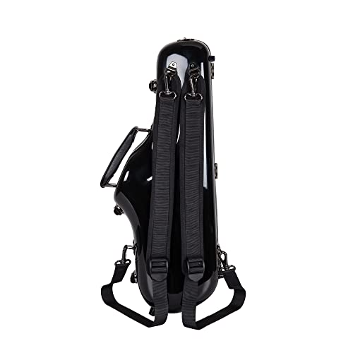 Crossrock Fiberglass Alto Saxophone Case - Includes Accessory Pocket, Removable Shoulder Straps, TSA Lock - Black (CRF1020ASBK)