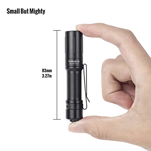 ThruNite EDC Flashlight Archer Mini, 405 Lumen Tail Switch LED Flashlight, USB C Rechargeable Little Pocket Penlight for Camping, Outdoor, and Emergency - Neutral White
