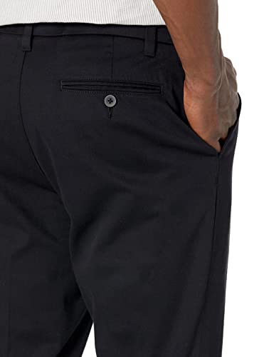 Amazon Essentials Men's Slim-Fit Wrinkle-Resistant Flat-Front Stretch Chino Pant, Black, 35W x 30L