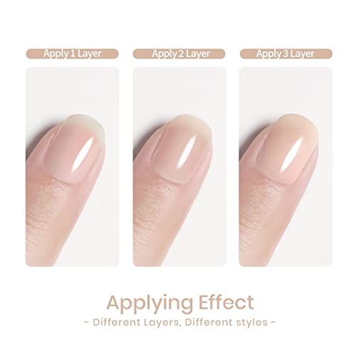 RARJSM Gel Nail Polish Neutral Nude Pink Skin Tone Color Sheer Jelly Gel Polish 1PC 15ml Single Bottle Cream Transparent Pink Nail Gel Polish Soak off UV LED Cured for Home Salon DIY Manicure