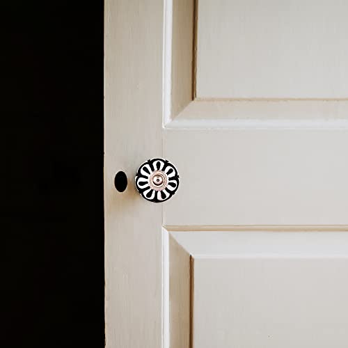 CLEENTABLE Set of 12 Ceramic Knobs Decorative Knobs for Home Kitchen Cabinet Cupboard Door Dresser Wardrobe Pulls Cabinet Knobs Ceramic Drawer Pull Kitchen Cupboard Pull Door Handle - White Silver