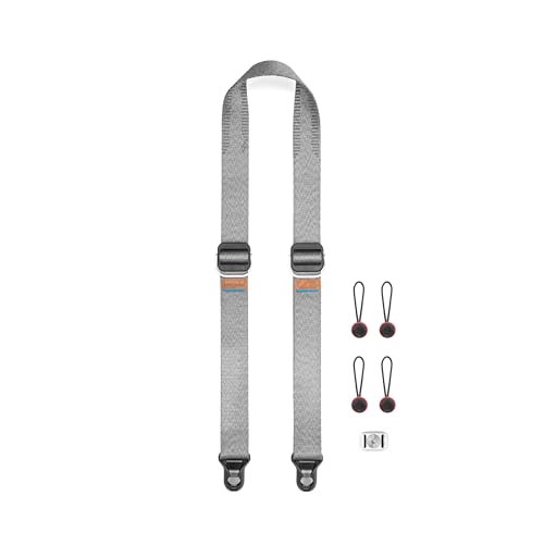Peak Design Slide Lite Camera Strap, Ash, Configurable as a Sling, Neck or Shoulder Strap, Quick Release and Connection, Smooth and Grippy Side, Camera Straps for Photographers, 200 lb Capacity