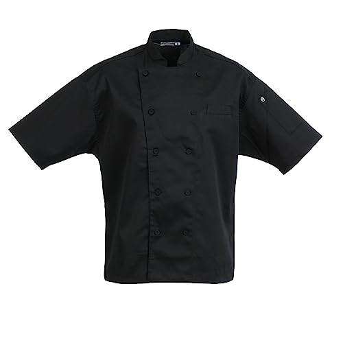 Chef Works Unisex Palermo Executive Chef Coat, Black, X-Small