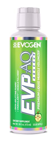 Evogen EVP AQ - Liquid Glycerol Muscle Volumizer | Pre Workout for Pumps, Vascularity, & Hydration | Premium Preworkout for Men & Women | Sour Apple | 16 fl oz