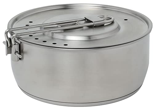 STANLEY Even Heat Essential Pot Set, 4-Piece Camping Cookware Set with Stainless Steel Pots and Pans, Utensils, Lids, and Cooking Accessories, Outdoor Travel Kit for Campsites, Hiking, and More