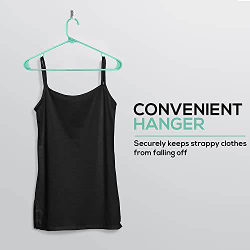 Utopia Home Plastic Hangers 50 Pack - Clothes Hanger with Hooks - Durable & Space Saving Coat Hanger - Heavy Duty Aqua Hangers - Skirt Hangers