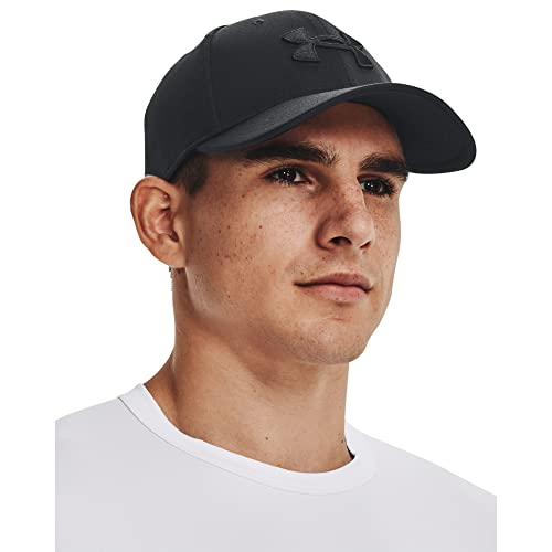 Under Armour Men's Blitzing Cap Stretch Fit, (002) Black / / Black, Large/X-Large