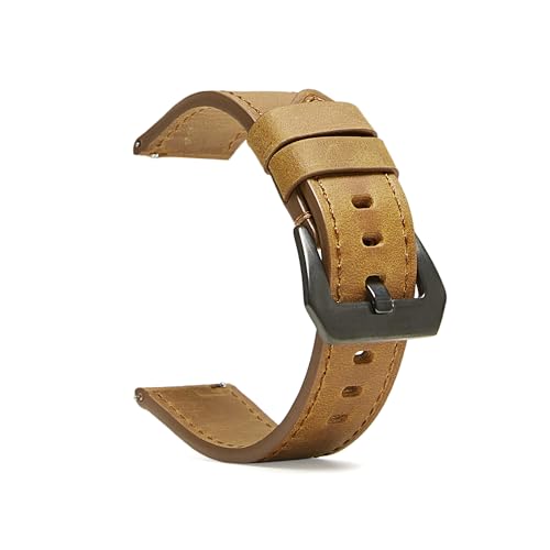 Jeereal Leather Watch Bands Quick Release Vintage Watch Straps for Men Women- 18mm 20mm 22mm (20mm, Bourbon Brown)