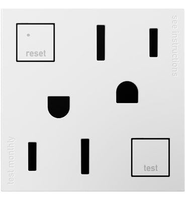 Legrand Adorne Tamper-Resistant Self-Test Electrical GFCI Plus-Size Outlet, 15A, Graphite Finish, AGFTR2153G4
