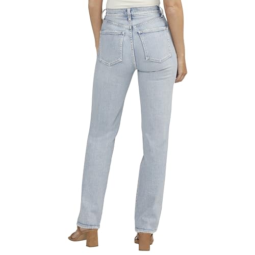 Silver Jeans Co. Women's Highly Desirable High Rise Slim Straight Leg Jeans, Med Wash RCS340, 29W x 30L