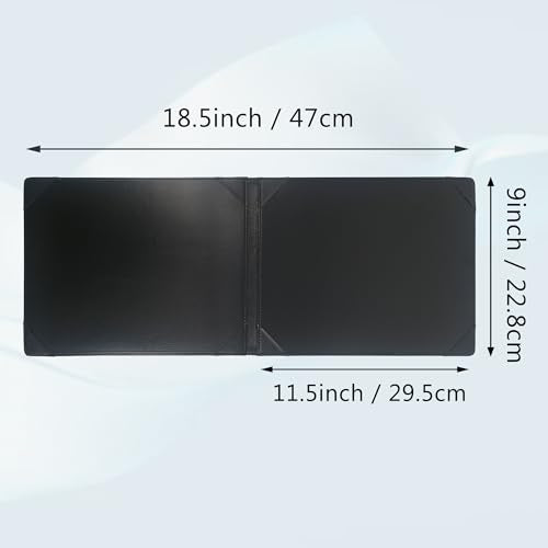 GraduatePro PU Leather 8.5x11 Diploma Cover Certificate Document Presentation Folder Letter Size Padded Menu Cover Black
