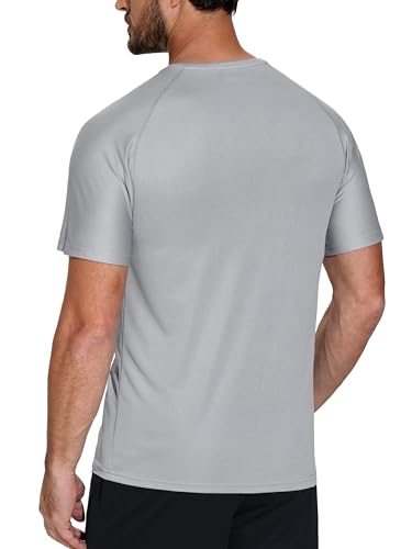 5 Pack Mesh Dry Fit Gym Tshirts for Men Quick Dry Crew Neck Running Active Fitness Training Sport Tee Shirts,BR-S