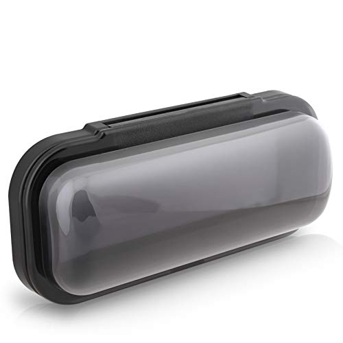 Pyle Water Resistant Marine Stereo Cover - Smoke Colored Heavy Duty Boat Radio Protector Shield with Flip-up Door & Spring Loaded Release - Mounting Gasket Included - Pyle PLMRCB1