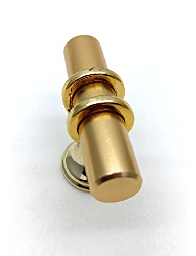 Susenya T Shaped Shower Door Knob, T Knobs for Cabinets,Single Hole T Bar Cabinet Pulls,1.97" Length,with Screws,Aluminum Alloy,Gold,2Pcs