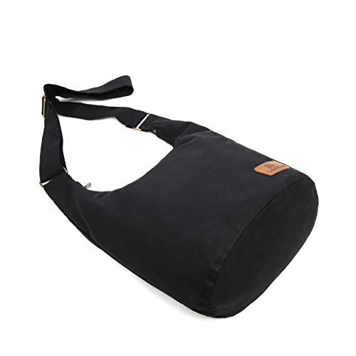 Women's large capacity Hippie Crossbody Bag Top Zip Large Size Canvas Sling Bag Jacquard cloth Handmade Bags (Denim Green)