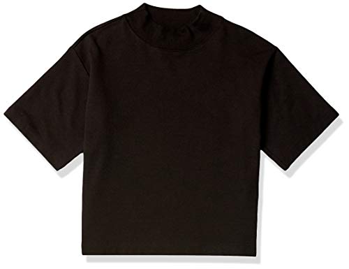 The Drop Women's Adeline Loose Short Sleeve Mockneck Drop Shoulder T-Shirt, Praline, XXS