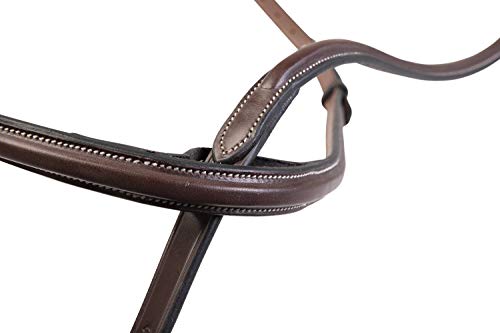 Huntley Equestrian Sedgwick Leather Fancy Stitched Raised Standing Martingale (Australian Nut, Small Pony)