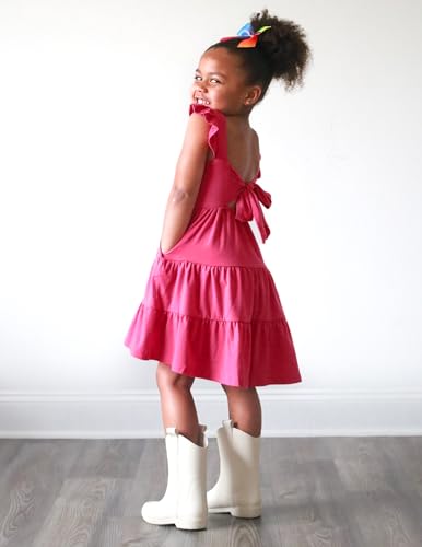 Arshiner Toddler Girl Summer Dress Cotton Tie Back High Low Beach Casual Sundress 3t