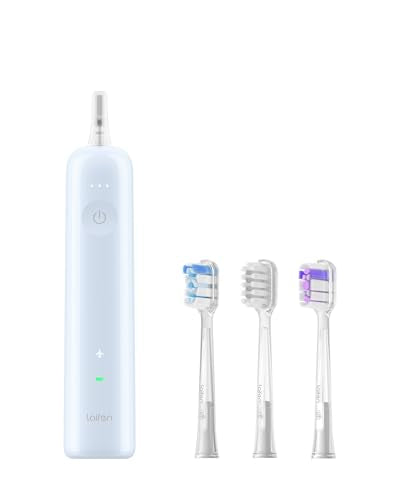 Laifen Wave Electric Toothbrush, Oscillation & Vibration Sonic Electric Toothbrush for Adults with 3 Brush Heads, IPX7 Waterproof Magnetic Rechargeable Travel Powered Toothbrush (Blue ABS)