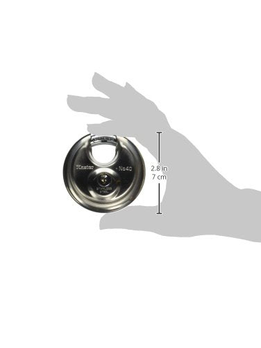 Master Lock 40D Stainless Steel Discus Padlock with Key,Silver