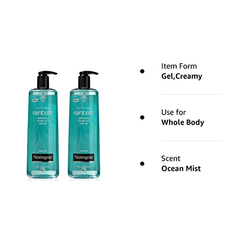 Neutrogena Rainbath 16 Ounce Ocean Mist Shower & Bath Gel (473ml) (2 Pack)