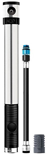 Klic Hand Pump w/Gauge - High Volume/High Pressure, Co2, Portable, Lightweight Bike Hand Pump for Presta and Schrader Valve,Silver