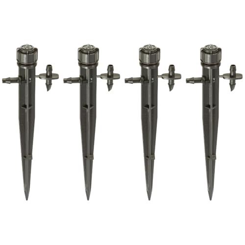 Rain Bird MBF4PKS Drip Irrigation Micro-Bubbler on Stake, 360° Full Circle Pattern, 0 - 3' Spray Distance, 4-Pack