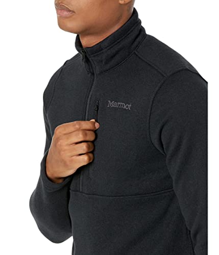 MARMOT Men's Drop Line 1/2 Zip Fleece Jacket, Black, Small