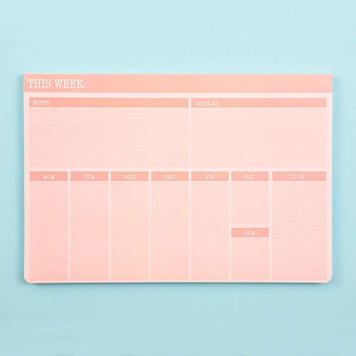 Yoobi | Weekly Calendar Planner Notepad | 60 Sheets | Blush (YOOB4192677)
