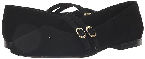 Bella Vita Women's Davenport Mary Jane Flat, Navy Suede Leather, 9.5 Narrow