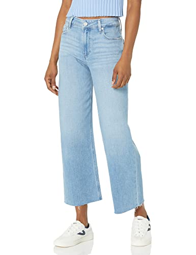 PAIGE Women's Nellie raw Hem high Rise Cropped Wide Leg in Totally, 25