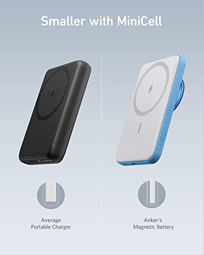 Anker 622 Magnetic Battery (MagGo with PopSockets Grip), 5,000mAh Portable Charger with Swappable PopGrip and Stand, USB-C for iPhone 14/13/12 Series (Black)