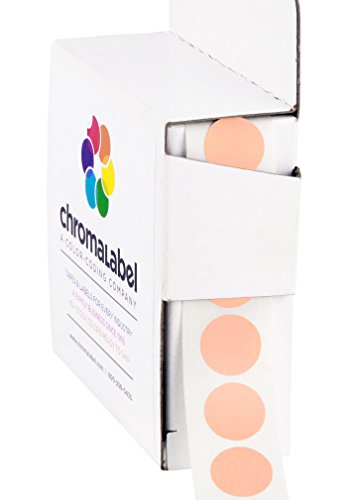 ChromaLabel 1/2 Inch Round Permanent Color-Code Dot Stickers, 1000 per Dispenser Box, Maroon