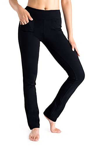 Yogipace,5 Pockets,Women's Straight Leg Yoga Pants Stretch Work Dress Pants Slim Fit,31",Dark Olive,Size XL