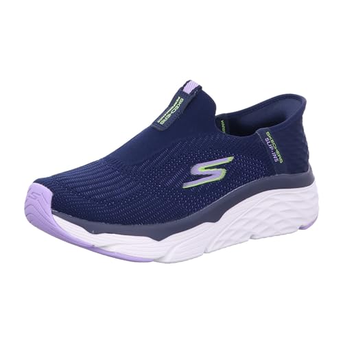 Skechers Women's Hands Free Slip-Ins Max Cushioning Elite-Smooth Transition Sneaker, Navy/Lavender, 7.5