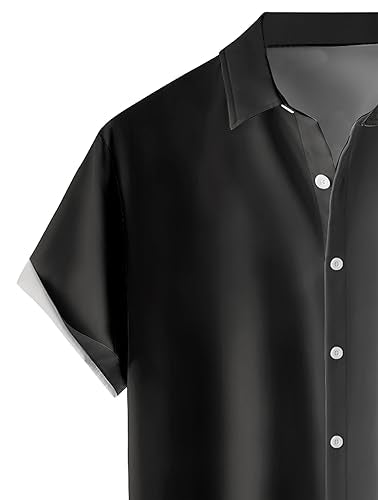 MIGFAXU Mens Short Sleeve Button Down Shirts Casual Printed Button Up Shirts Hawaiian