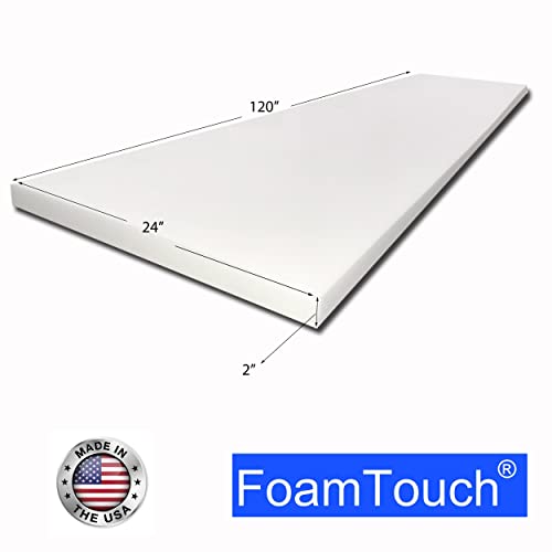 FoamTouch 2x24x120HDF1.8 Upholstery Foam, 2" x 24" x 120", White