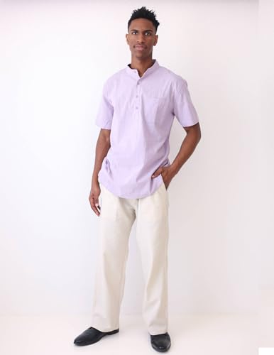 COOFANDY Mens Linen Loose Pant Lightweight Elastic Waist Trouser Yoga Beach Pant A- Sky Blue