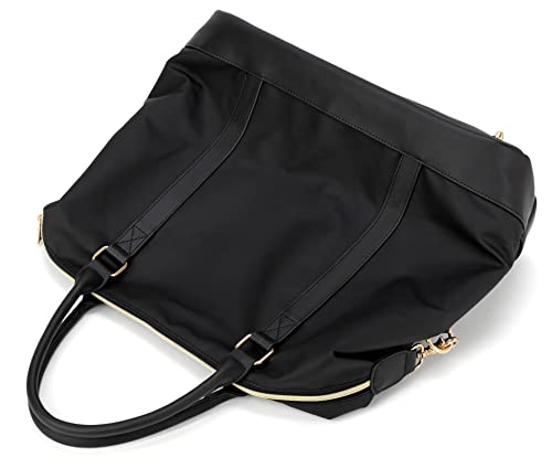 Bluboon Women Ladies Weekender Carry-on Tote Bag Overnight Duffel in Trolley Handle(Black