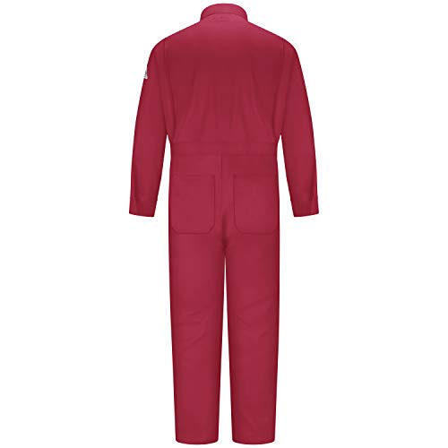 Bulwark Men's Tall Size Flame Resistant 9 oz Twill Cotton Premium Concealed Snap Coverall, Medium Grey, 50 Long