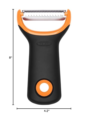 OXO Stainless Steel Good Grips Prep Julienne Y-Peeler, Black, 4.2"W x 8"H