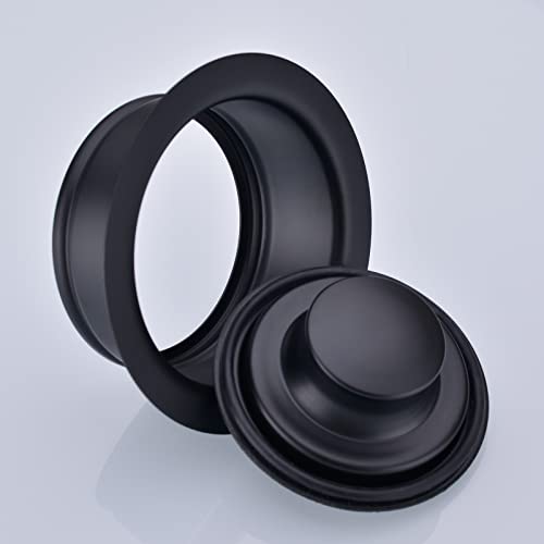 TRUSTMI Kitchen Sink Flange Stopper for Garbage Disposal Stainless Steel Universal 3-1/2 Inch Sink Drain Opening Replacement Accessories, Matte Black