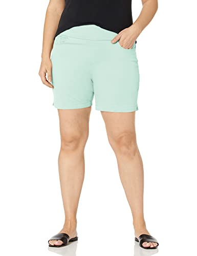 Gloria Vanderbilt Women's Amanda High Rise Pull on Short, Jade Breeze, 4