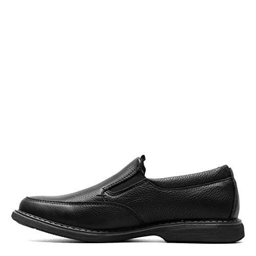 Nunn Bush Men's Otto Moccasin Toe Slip on Leather Loafer with Lightweight Sole, Black, 10