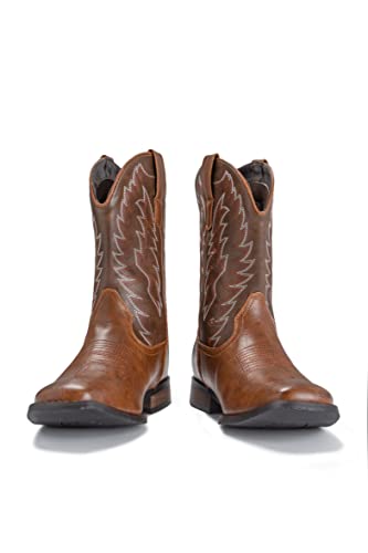IUV Cowboy Boots For Men Western Boot Durable Classic Embroidered Square Toe Traditional Boots